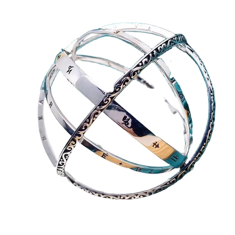 strosphere ring German retro open universe celestial sphere sterling silver ring