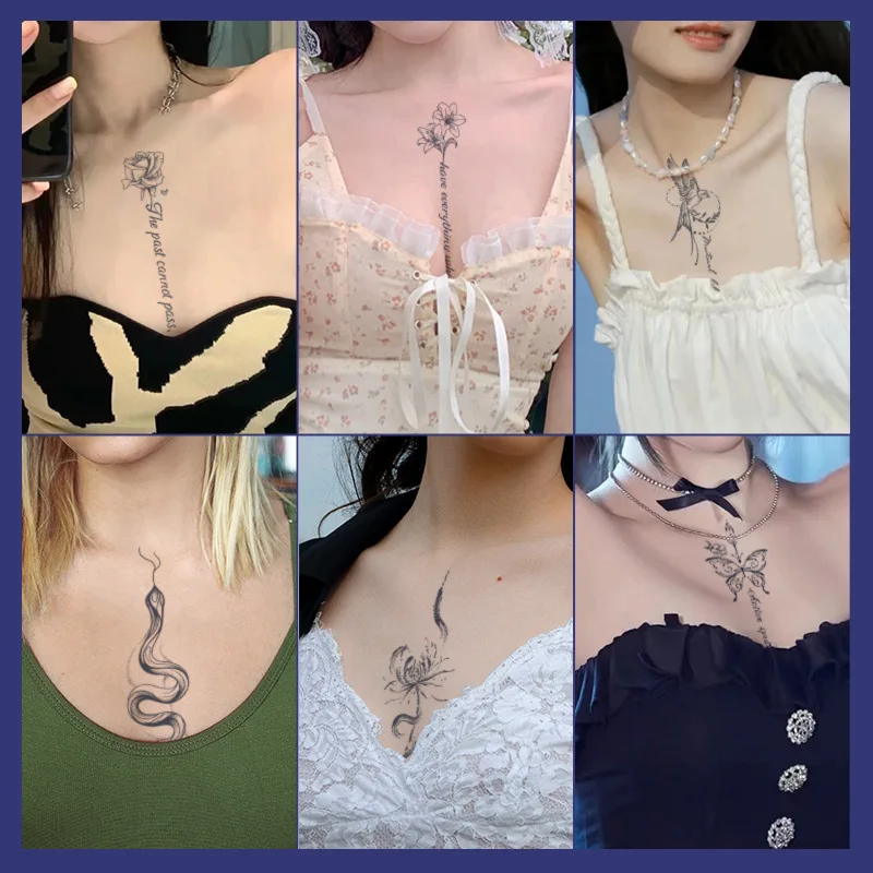 XB Lasting 7-15 Days Herbal Juice Semi-Permanent INS Men Girl Arms Body Beauty Realistic waterproof Fake Tattoo Stencil Sticker
