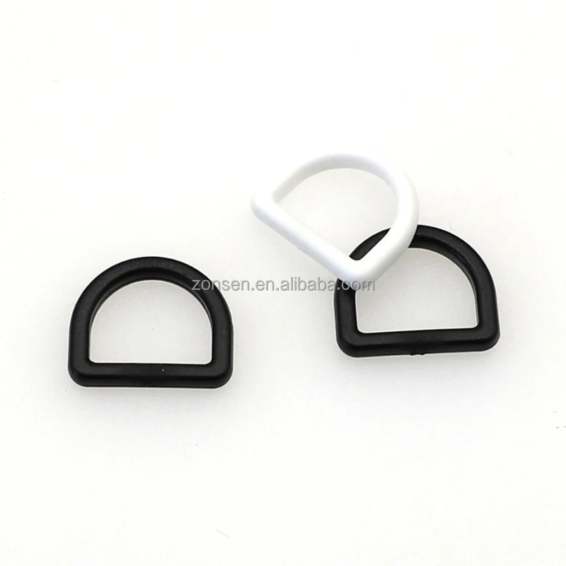 Custom Color 13mm Mini Semi-circle KAM Strap Webbing Plastic Buckle White Black D Shape Ring D-ring Buckles