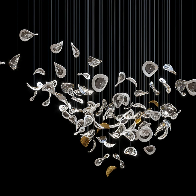 Good Price Decorative Banquet Hall Lobby Villa Hotel Commercial Big Modern Led Glass Chandelier Light