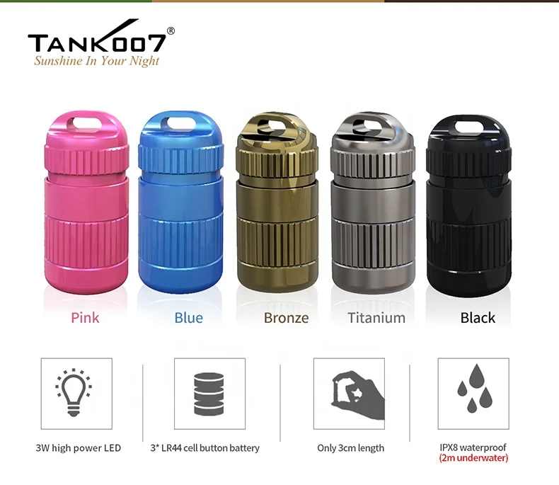  Tank007 E15 Ai 2019 новейшее поступление Рождественский подарок водонепроницаемый мини брелок свет
