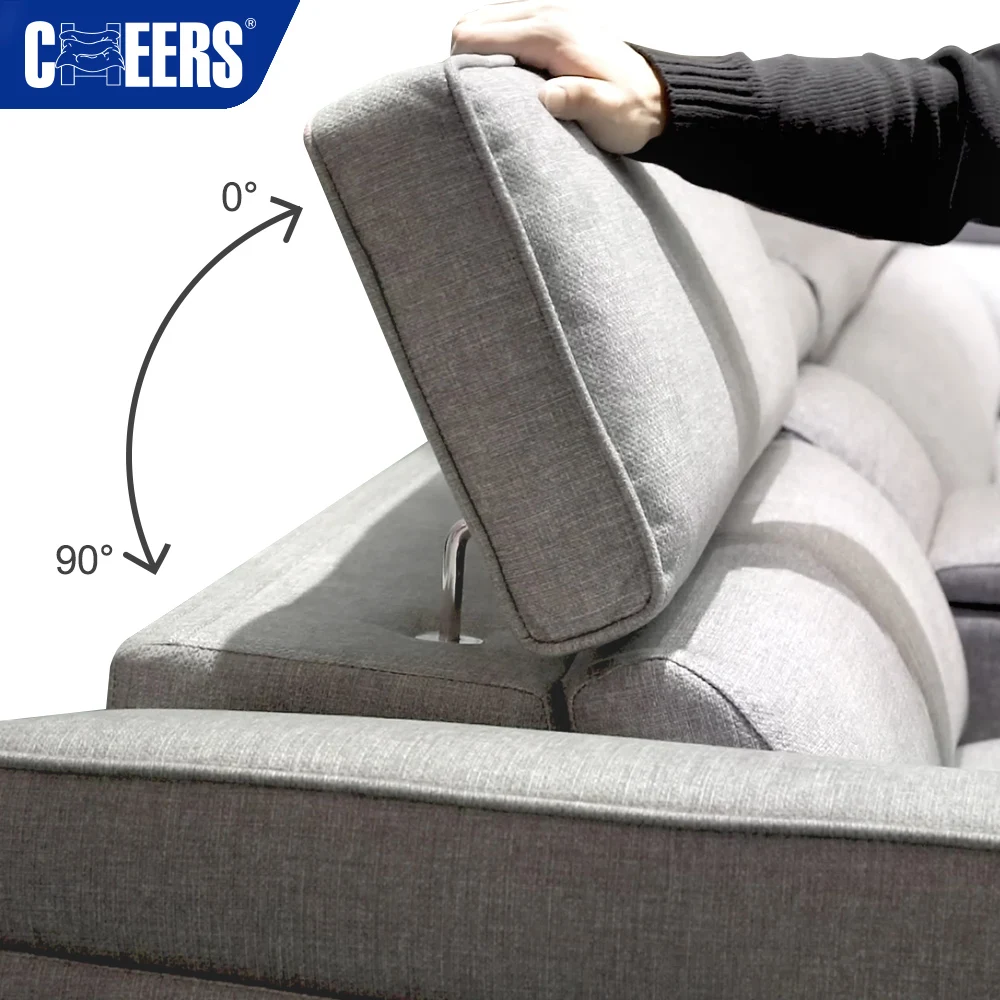 MANWAH CHEERS горячая Распродажа тканевый диван для гостиной серый 5-местный мощный Электрический откидной секционный диван для гостиной