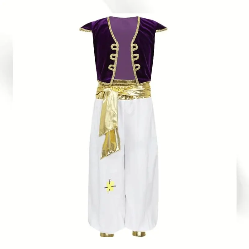 Aladdin and the Magic Lamp Cosplay Prince of Magic Lamp Costume Dulxe purple Suit Halloween Costume For Men