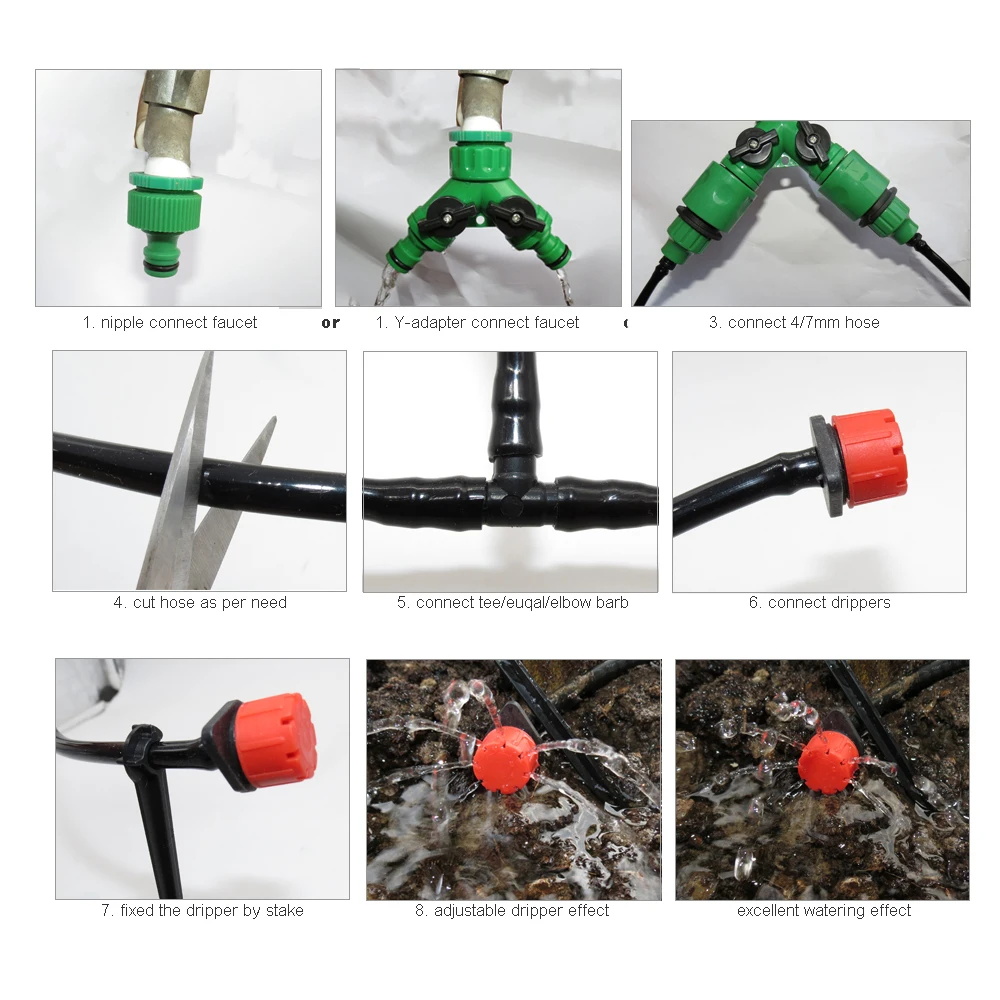 Drip Irrigation Set Flower Pot Watering Flower Irrigation Automatic Watering Garden Hose Micro Drip Watering Kits