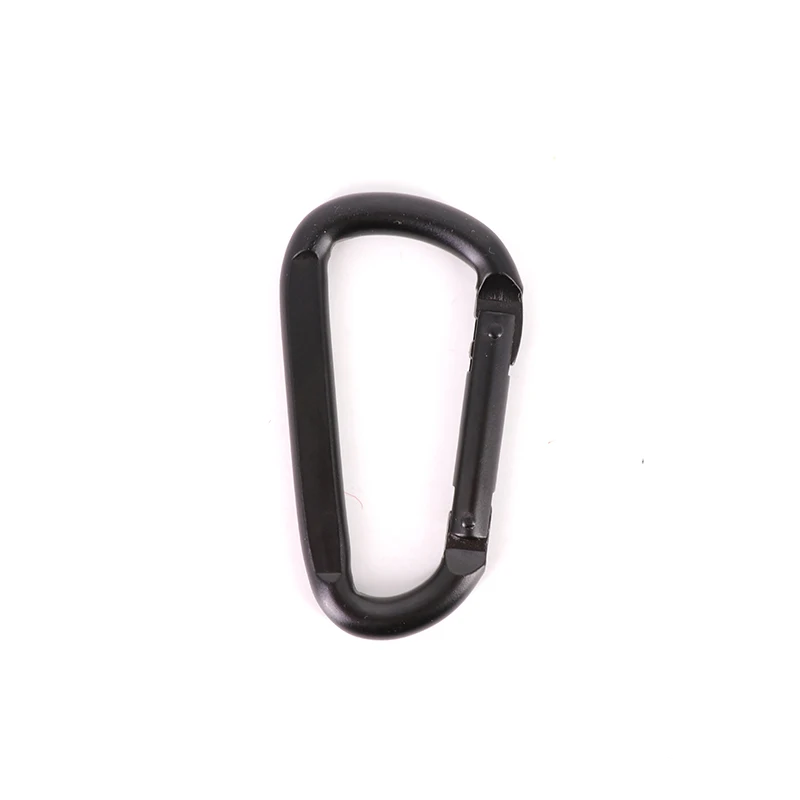 High Quality Black 8mm  D Shape Galvanized Iron Carabiner Spring Snap Hook