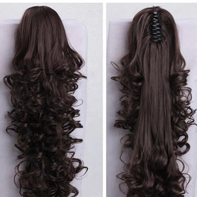 Manufacturers Wholesale Girls Grab Clip Wigs, Pony Tail Long Hair Fluffy Big Wave Claw Clip Wigs