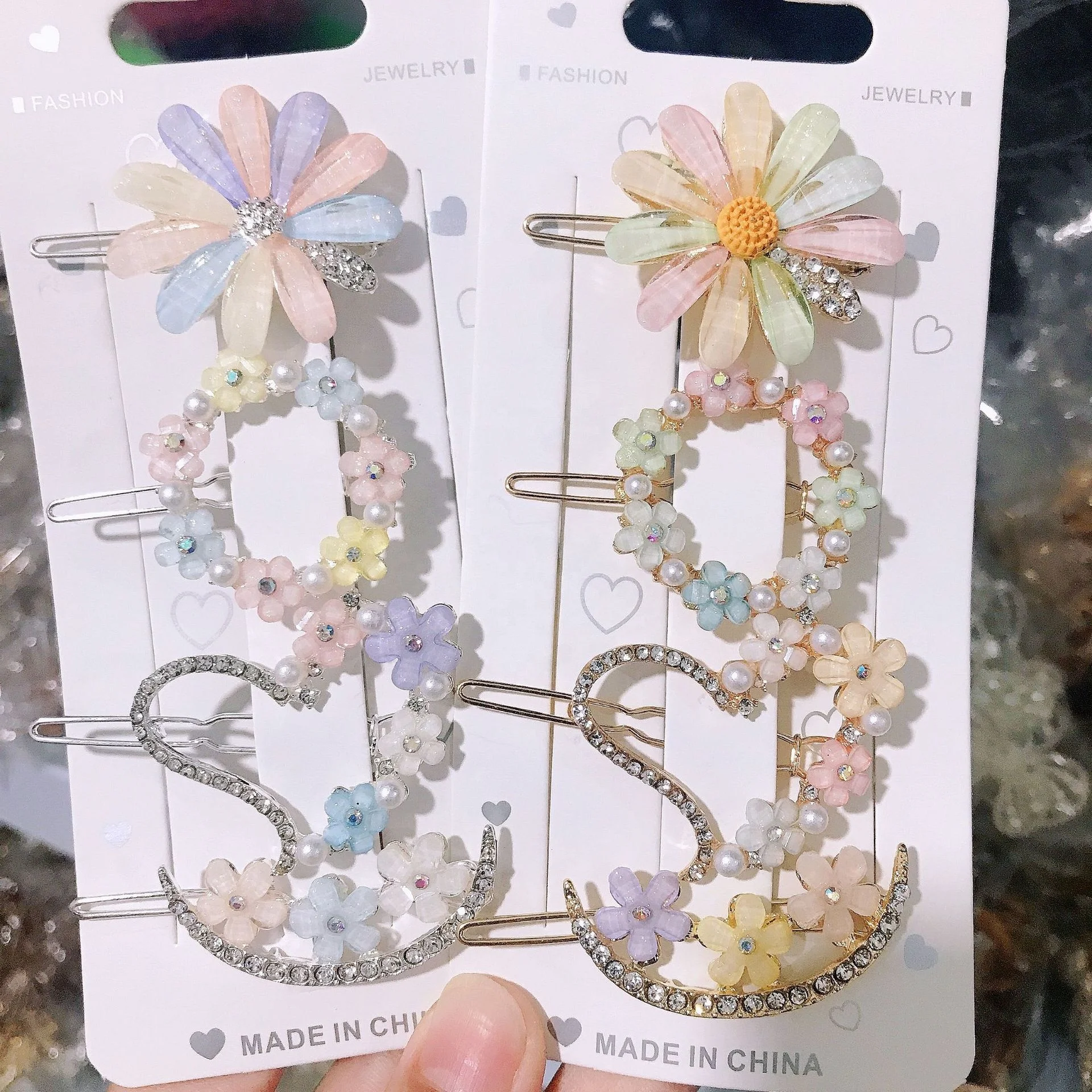 Girls Kids Bling Golden Silver Metal Bobby Pins Accessories Pearl Crystal Rhinestone Hair Pin Ladies Hair Slides Women Hairpins