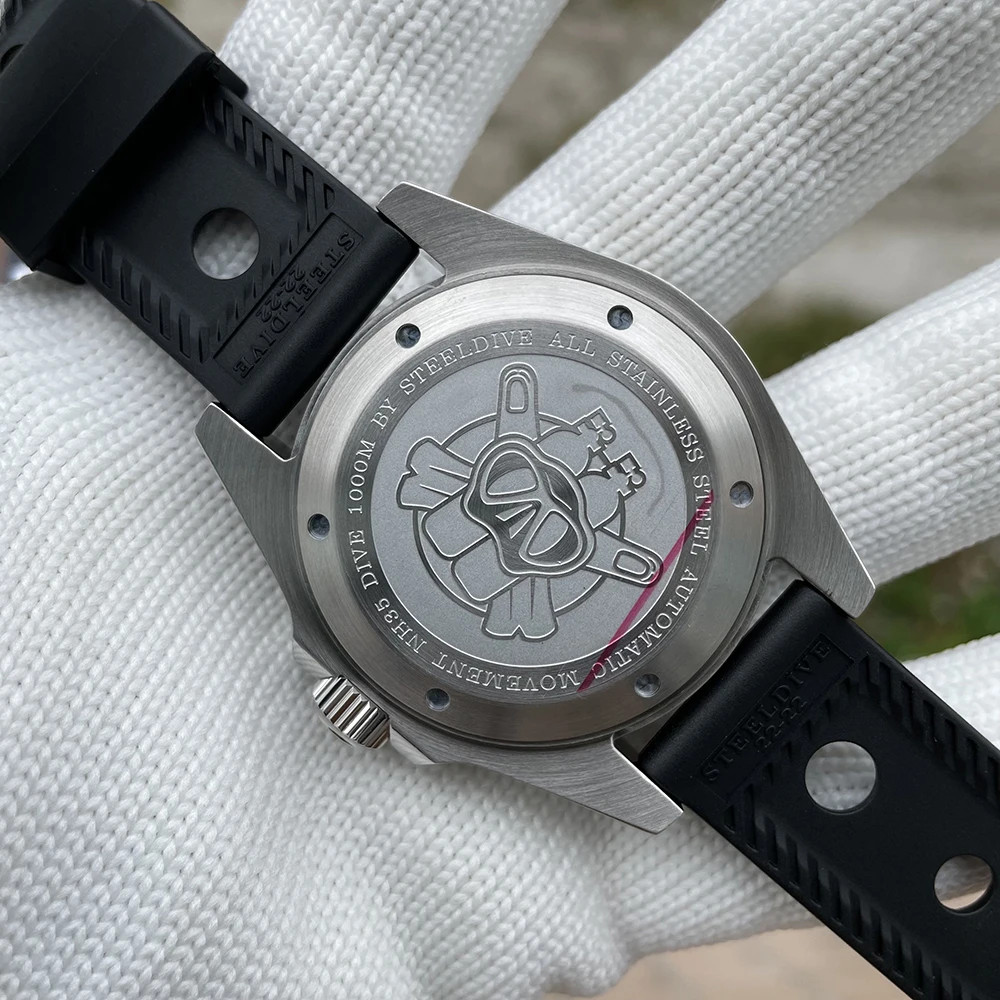 STEELDIVE SD1964 Black Dial Green Bezel 45.4MM Big Size 1000M Waterproof NH35 mechanic automatic watch