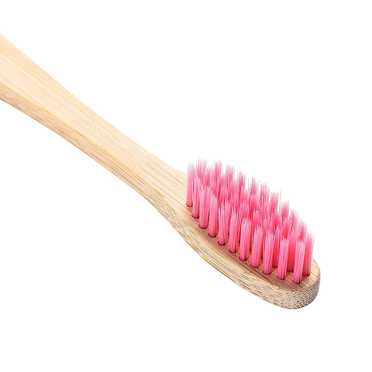 Adult Bamboo Toothbrush with medium bristled biodegradable bamboo toothbrushes in a recyclable, plastic free box.