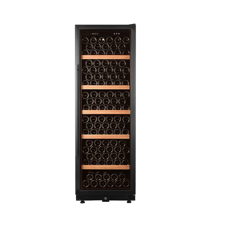Full Black Glass Door 193 bottles Wine refrigerator Wine Cellar Free Standing Quiet Operation wine cooler Bodega