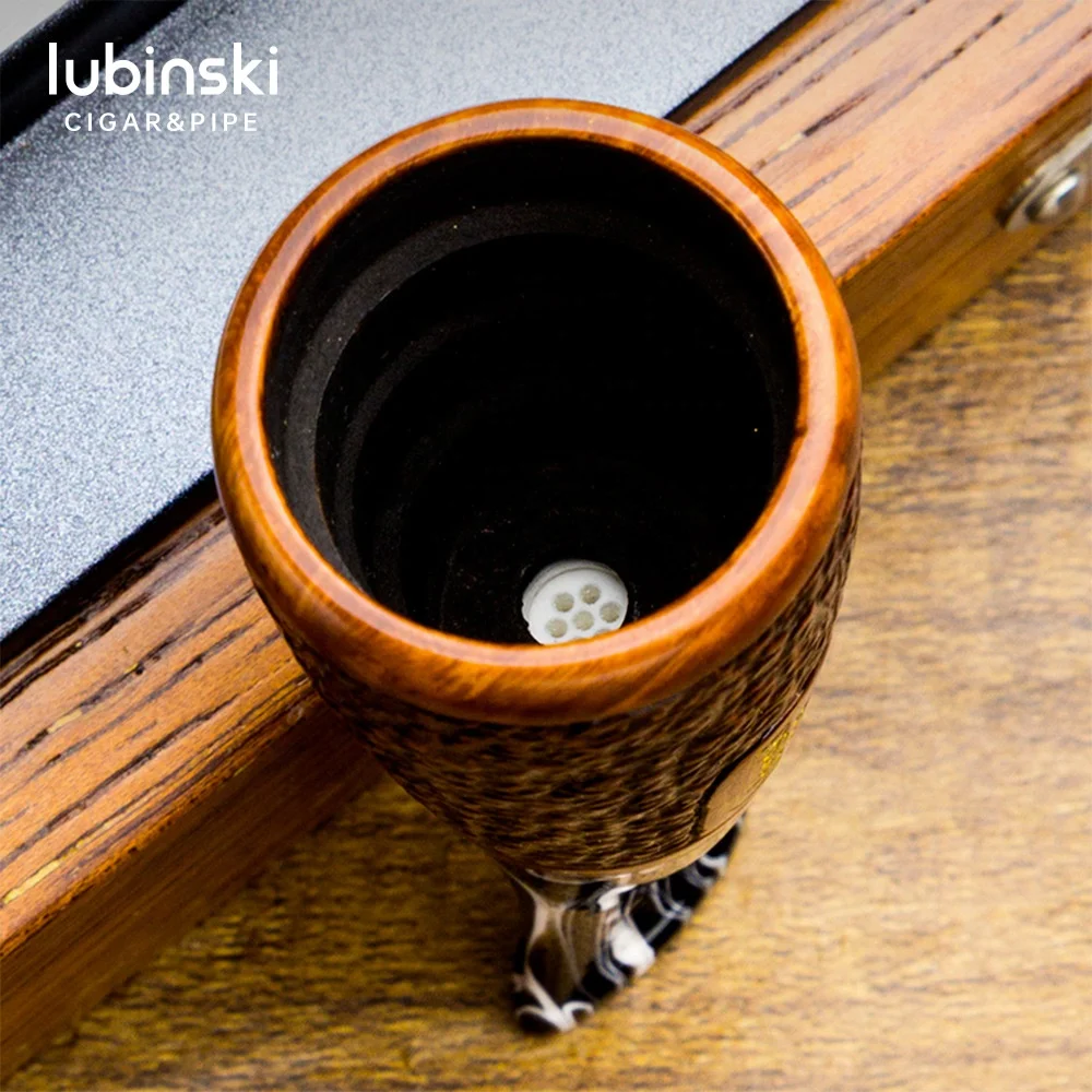 Lubinski New Product Wholesale Multi Caliber Briar Wood Share Cigar Cigarette Holder with 9mm Ceramic Filter