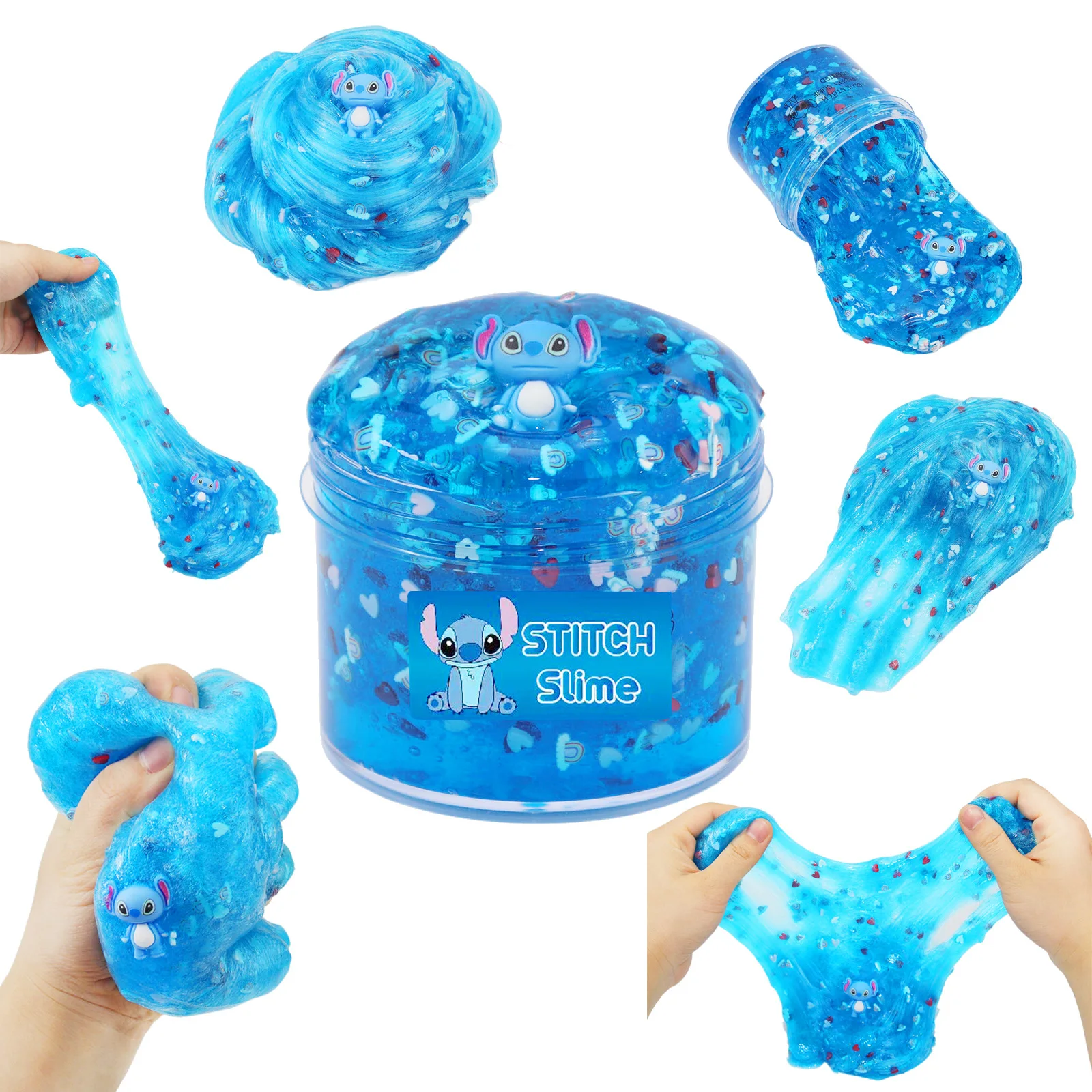 Clear Jelly Cube Slime Kit Elastic Non Stick Plasticine Kids Decompression Slime Toys For Boys Girls Gifts