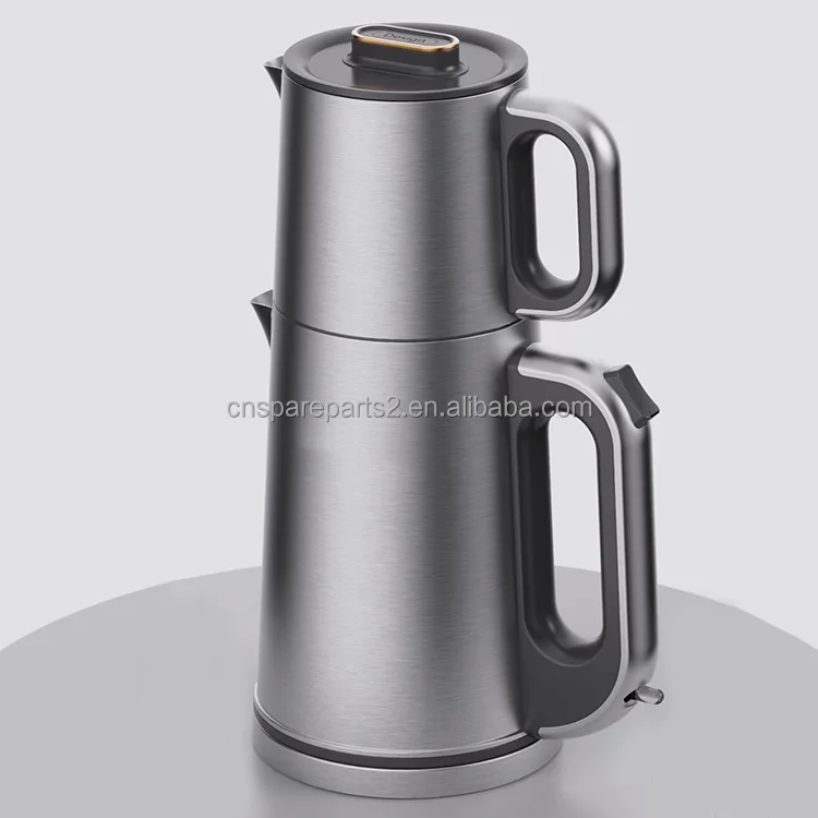 Turkish Stainless Steel Electric Teapot and Pot with Cordless Temperature Adjustment Keep Warm Feature for Household Hotel Use
