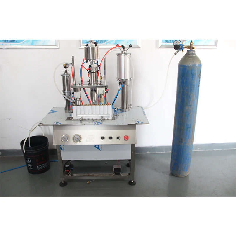 Aerosol Body Spray Deodorant Can Filling Making Machine 3 in 1 Aerosol Filling Machine Normal Pressure Filling Gas Liquid