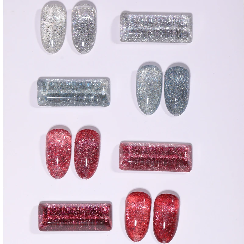 4 Colors 10ml Glitter Soak off Platinum UV Led Gel Galaxy Glitter Gel Polish Soak off Platinum Glitter Gel Polish Nail Art