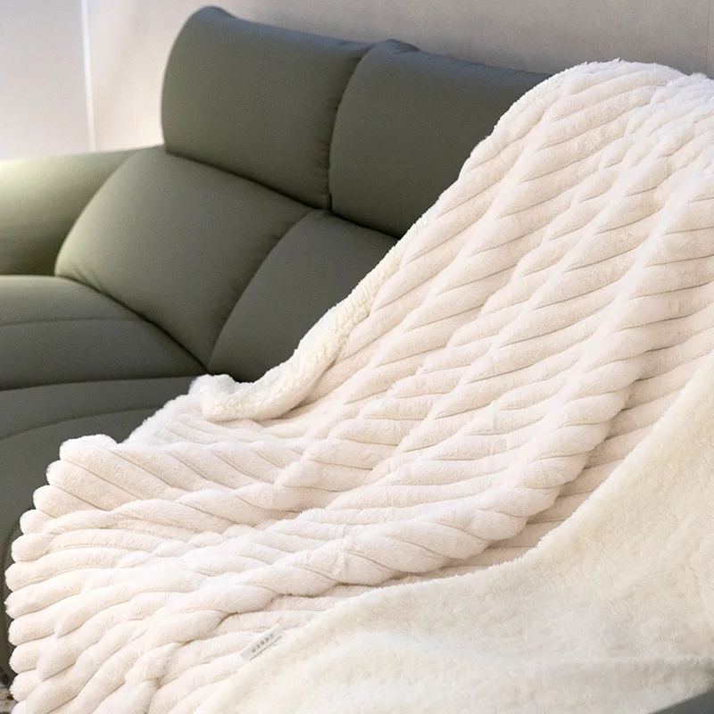 Luxury Faux Fur Blanket Long Hair Shaggy Fleece Super Soft White Plush Blanket For Winter King Size