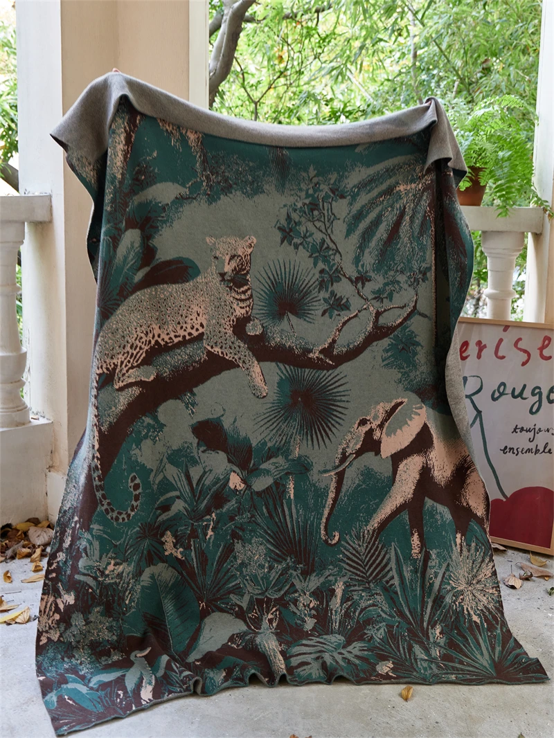 Oeko-tex certification 2024 new knitted blanket animal world factory direct sales sny