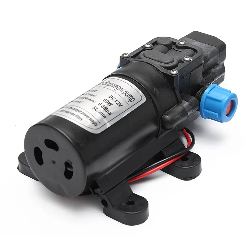 12V 60W 0PSI 5L/MIN сельскохозяйственный водяной насос черный мембранный распылитель высокого давления автомойка V