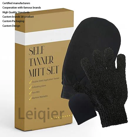 Отшелушивающая перчатка и для лица с индивидуальным логотипом самого ровного загара двусторонний бархатистый мягкий аппликатор