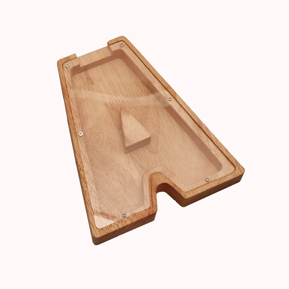 Personalized Custom wooden piggy bank English letter piggy bank Gift Wooden Money Piggy Bank  Box For Kids
