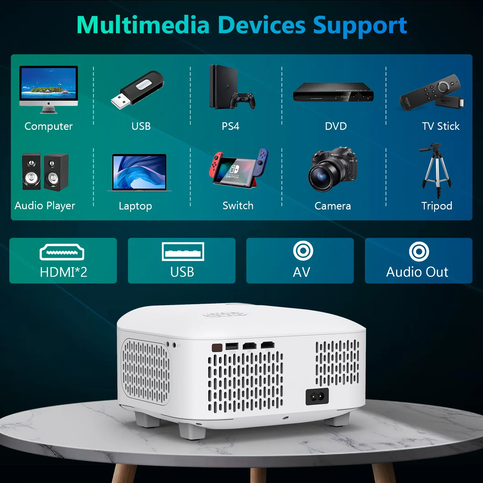 Full HD Projector 1080p Native Shenzhen T01 LED LCD Projector 4K Supported Multimedia Home Theater Business Beamer