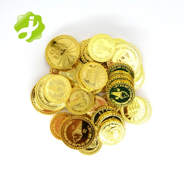 Promotion Custom Cheap Factory supply plastic pirate game gold coin