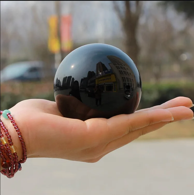 High Quality Natural Crystal Stone Polishing Ball Black Obsidian Sphere For Home Office Decoration