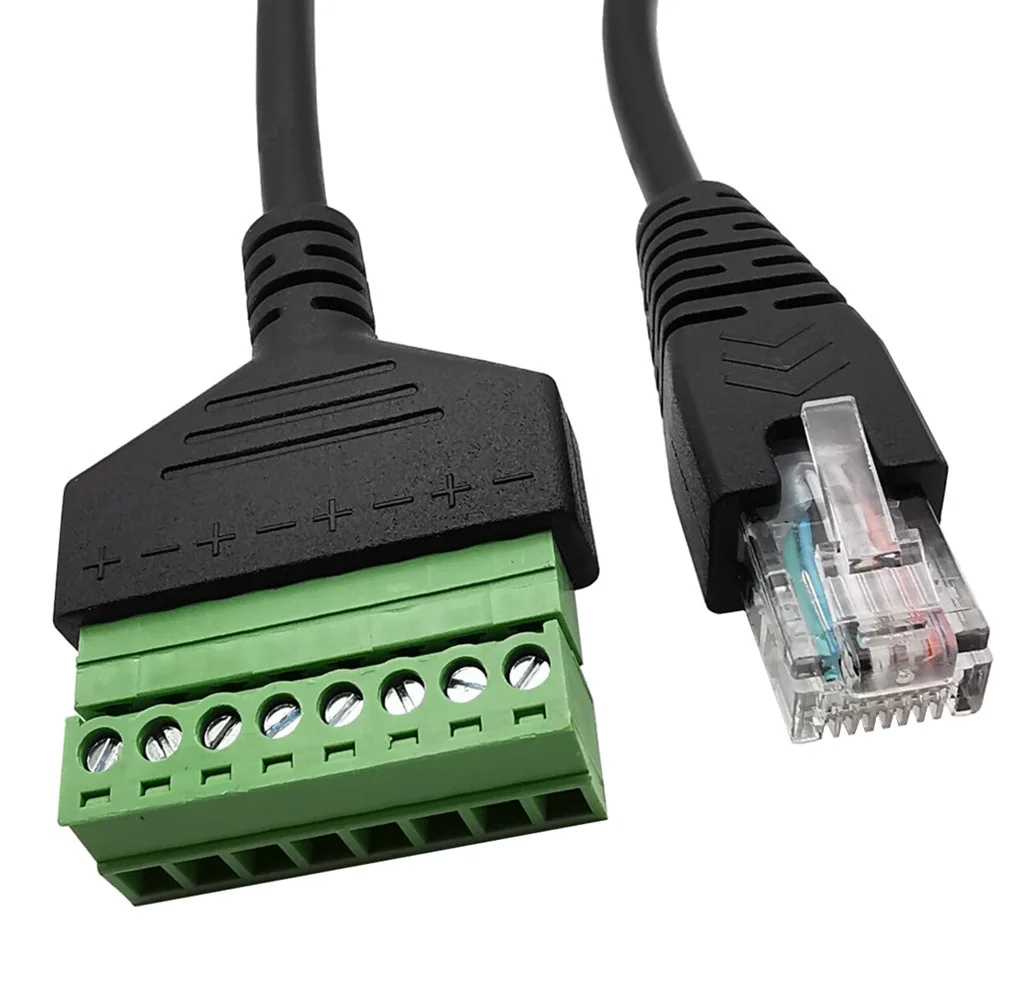 RJ45  male LAN Network extension  to 8Pin Screw Terminal Female Converter Adapter cable 0.3m