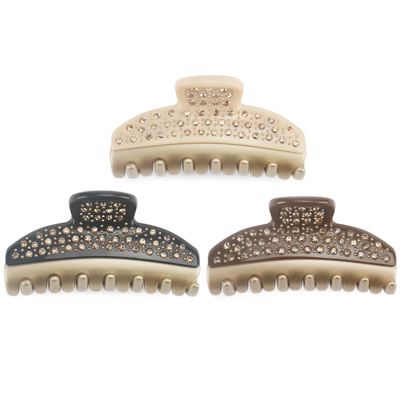 2023 New Arrivals Alexander Vendome Large Size Hair Claw Clips Full Rhinestone France Acetate Hair Claw
