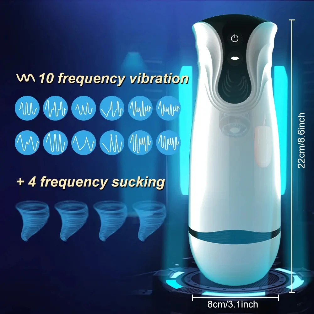 Automatic 10 Vibration And Voice Male Masturbator Adult Sex Toys For Men Rechargeable Vagina Real Pussy Erotic Artificial Vagina