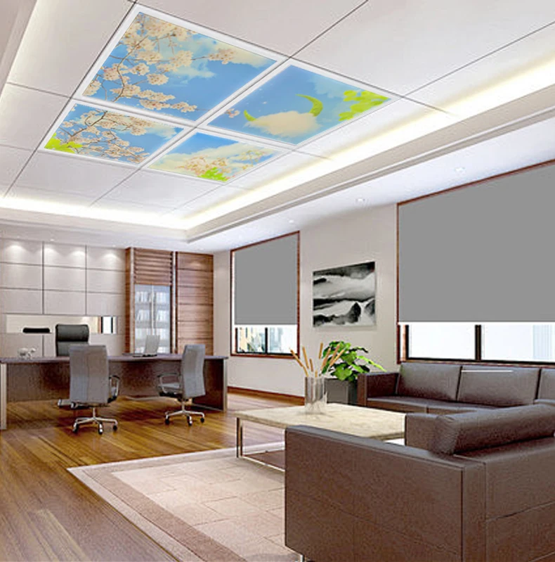 Jiaxing LED panel light factory 600*600 603*603 595x595 Sky  Light Panel Light Cloud Sky2x2ft Ceiling Led Skylight Panel Ceiling