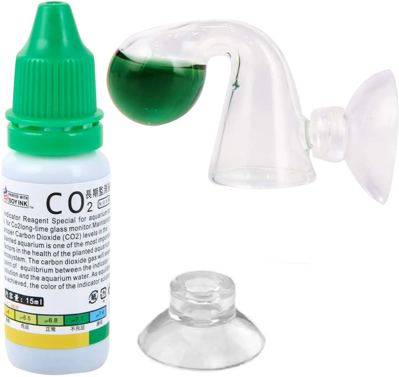 Glass Drop Checker Kit with 15ml Co2 Checker Solution The Most Accurate Monitoring of Planted Tank Co2 Levels
