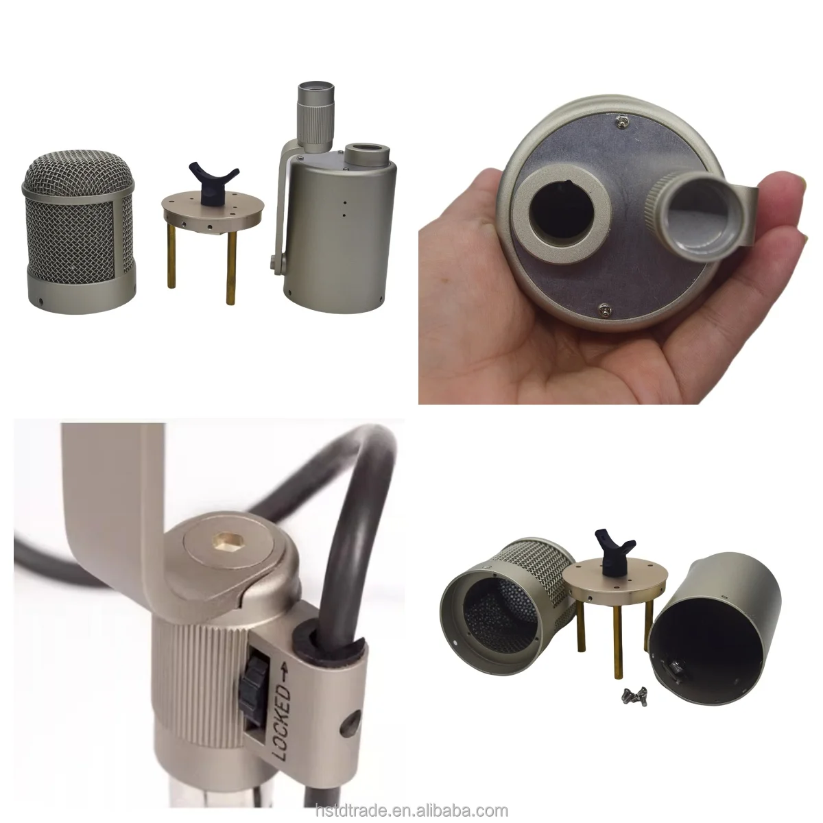 I shaped Silver Metal NM Mic Holder wireless Body Microphones studio recording for sound system DIY U87 FET brand repair