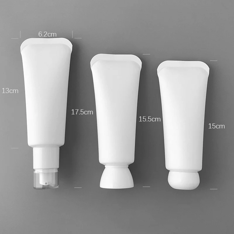 100g White matte Facial cleanser soft tube 100ml arc tail Cosmetic packaging containers hand cream Plastic Squeeze Tube