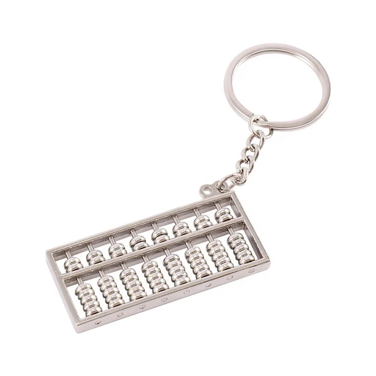 2021 Funny Mini Amazon hot sale Creative Stainless Steel Chinese Abacus Keyring Pendant Accessories