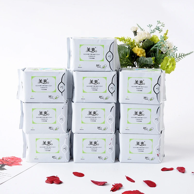 
women ladies manufacturing suppliers biodegradable menstrual chlorine free day night ultra thin long cotton sanitary napkin pads 
