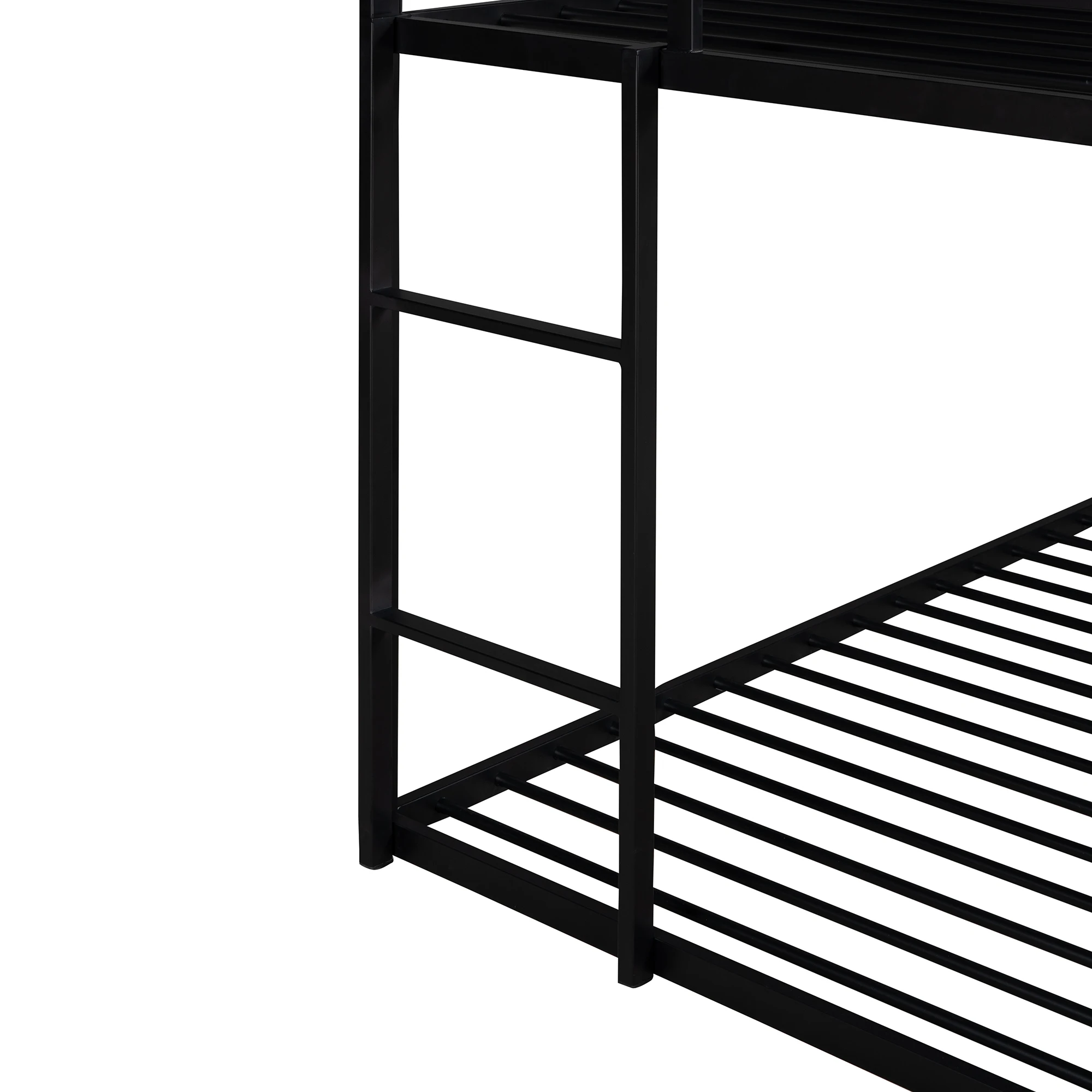 Bunk Beds for Kids Twin over Twin House Bunk Bed Metal Bed Frame Built-in Ladder,No Box Spring Needed Black