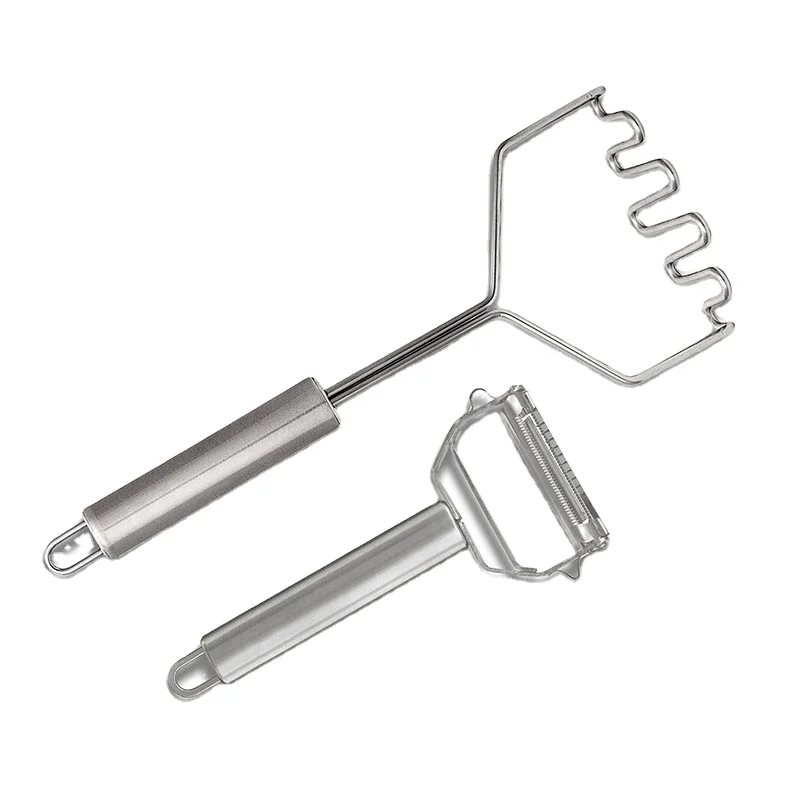 Duable Stainless Steel Potato Masher Set For Potatoes Avocado Vegetable Peeler Set for Kitchen & Cooking