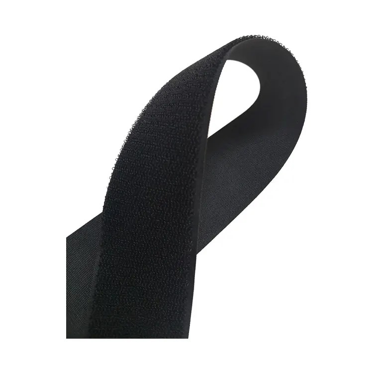 Black And White Nylon  Black Injection Hook And Loop Tape  For Down Jacket velcro patch custom