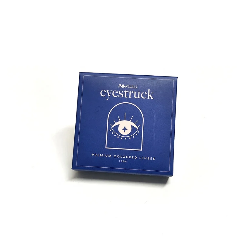 Gold design Custom logo cosmetic paper box Colorful Contact Lens packaging Box with window cosmetic boxes