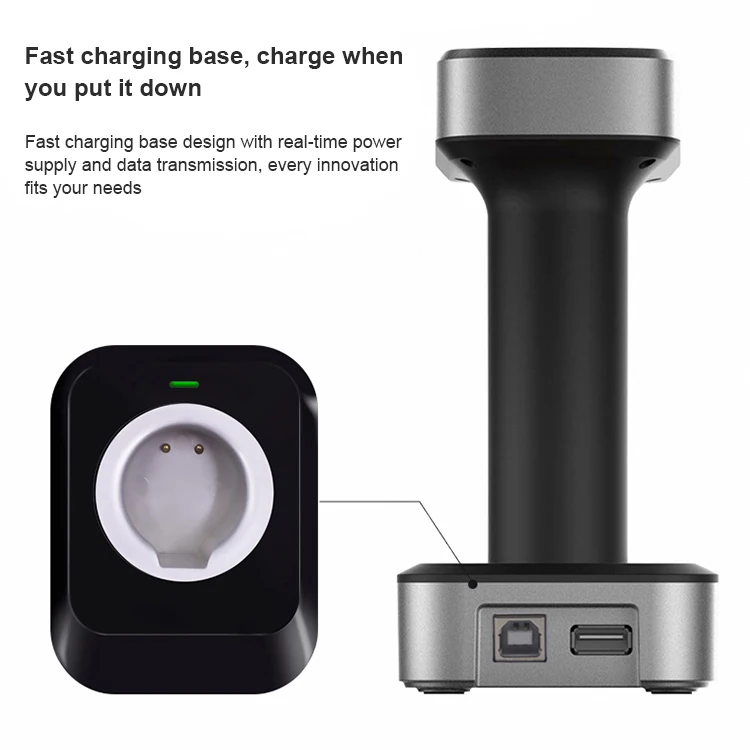 Long Distance Cordless Barcode Reader Handheld 2D Supermarket Wireless Barcode Scanner