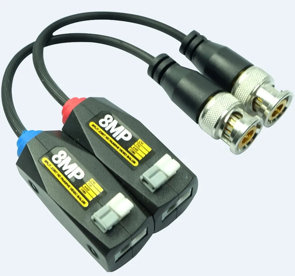 Single channel passive HD Video Balun support 720P 1080P 2MP 4MP 5MP 4K 8MP resolution Twisted Pair Transceiver