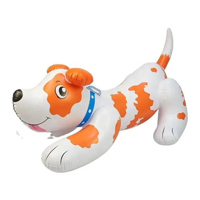 Inflatable Ride-Ons Float Orange Dalmatian Dog animal toy swimming Pool Floats for Young Ride-On Raft Water Fun Toys