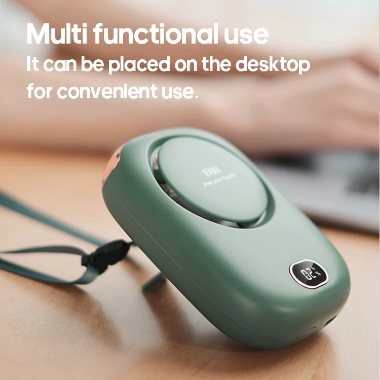 Personal Portable Outdoor Cold Wind Fan Sport Hands Free Mini Fan Bladeless USB Rechargeable Neck Fan