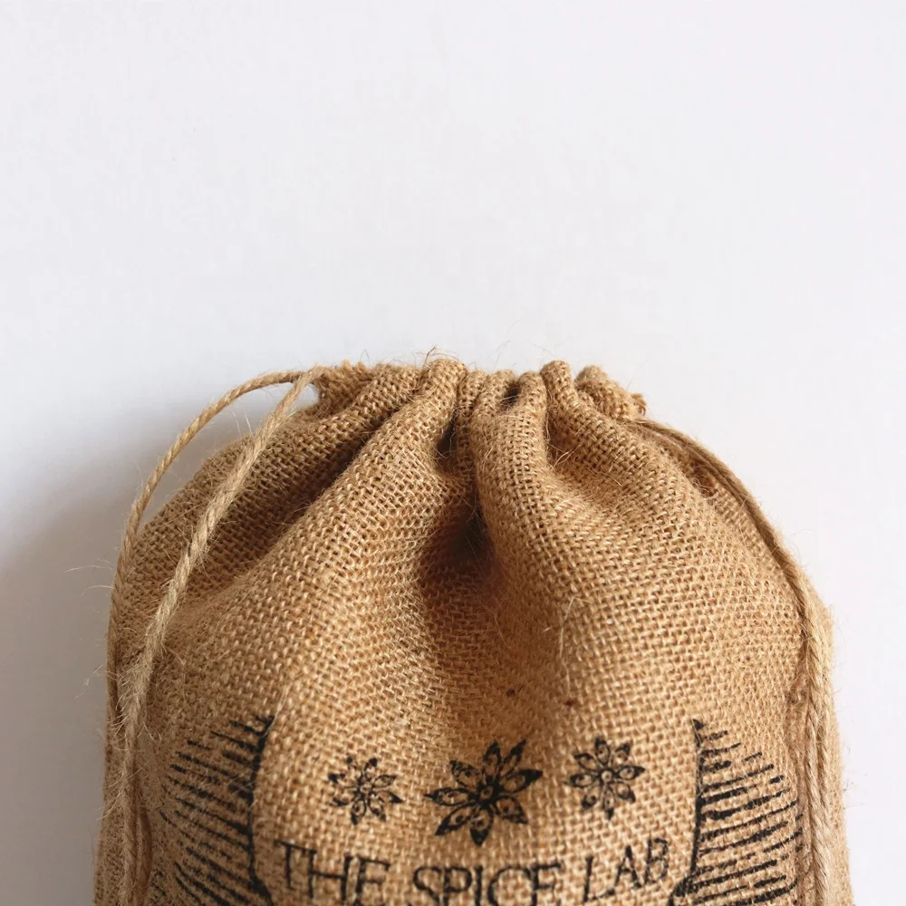 Wholesale Nature Printed Eco-friendly Drawstring Gunny Jute Bags For Potato