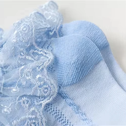Wholesale White Cute Bow Lace Frilly Socks Girls Baby Toddler Kids Children Cotton Ruffle Socks
