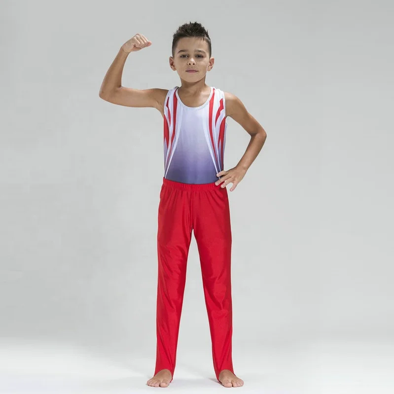 Custom  men gymnastic leotards , boys  training competition sublimated leotard