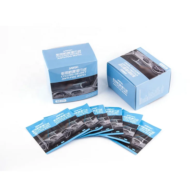 JIAQI Anti-fog Glass Lens Cleaning Wet Wipe Towel with SDS, Antifog Glass Wet Towel with Aluminum Foil Bag