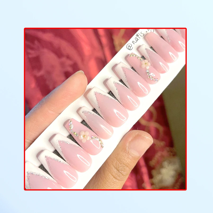 factory acrylic powder Nail Art faux ongles uas postizas coffin press on nails supplies 2024 new press on nails