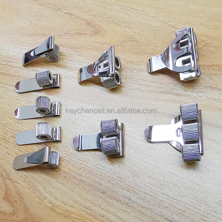 China supplier custom logo silver pen clip metal holder with two spring coils